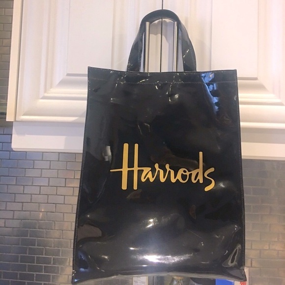 Harrods black pattern bag from London England - Picture 4 of 9